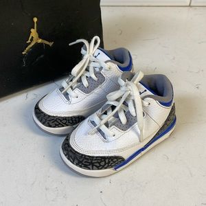 Nike Air Jordan 3 III Retro Racer Blue/Wht Cement 832033-145 Toddler Shoes 7C